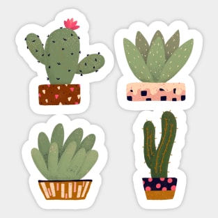 Potted Cactus Pattern Sticker